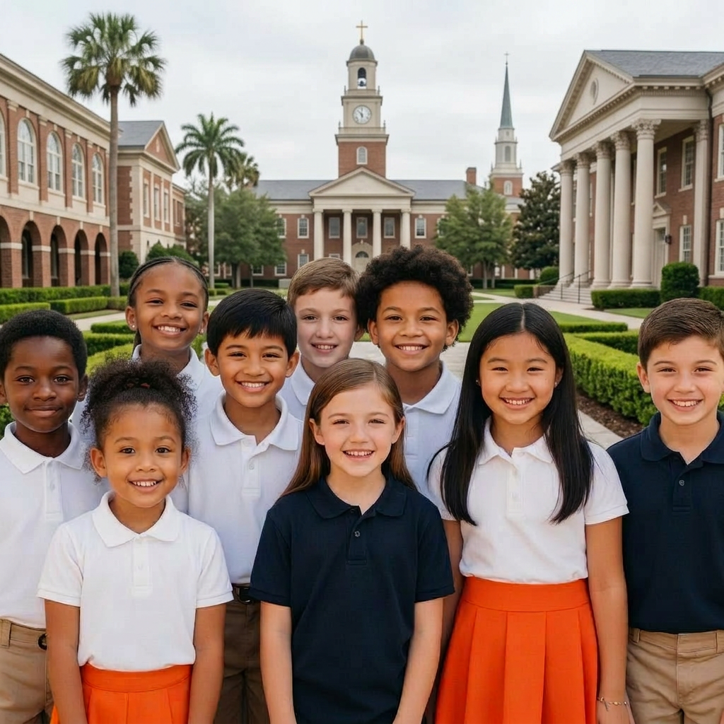 Diverse group of Believers Faith Christian Academy students